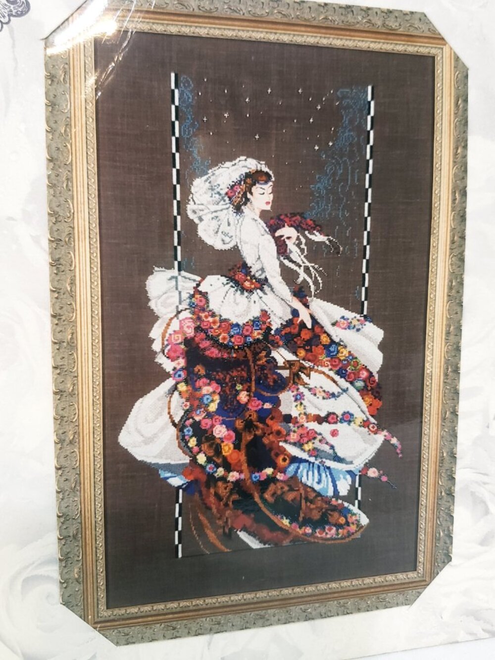Mirabilia Cross Stitch Pattern Blooming Bride 1996 Nora Corbett White Red Flower